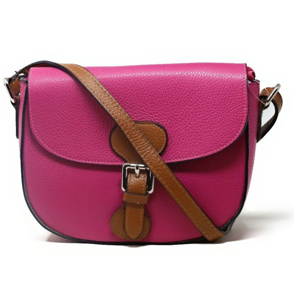 Sac trotteur en cuir grainé INA SCOT Rose fuchsia