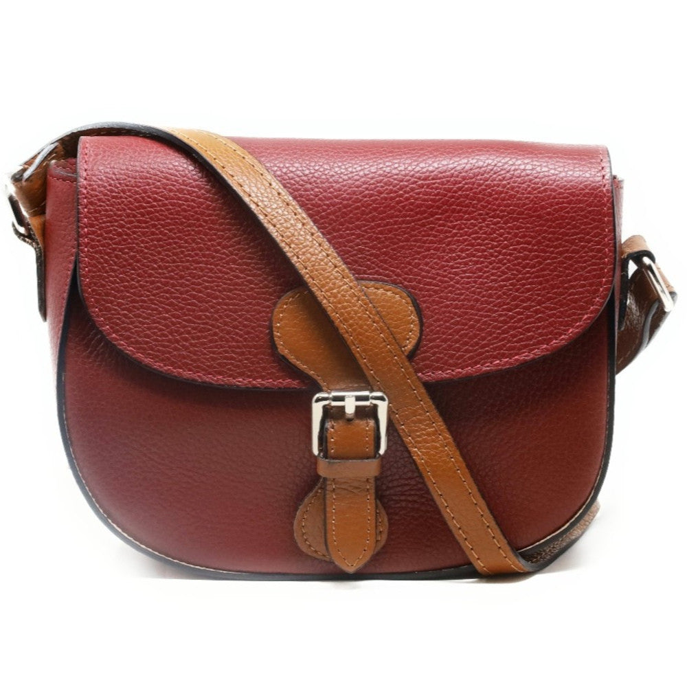 Sac trotteur en cuir grainé INA SCOT Rouge foncé