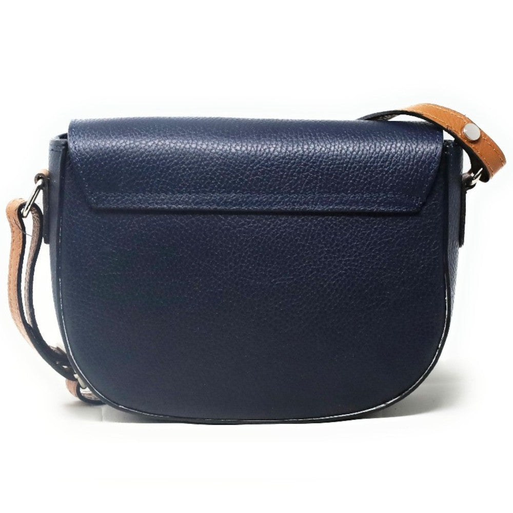 Sac trotteur en cuir grainé INA SCOT Bleu marine