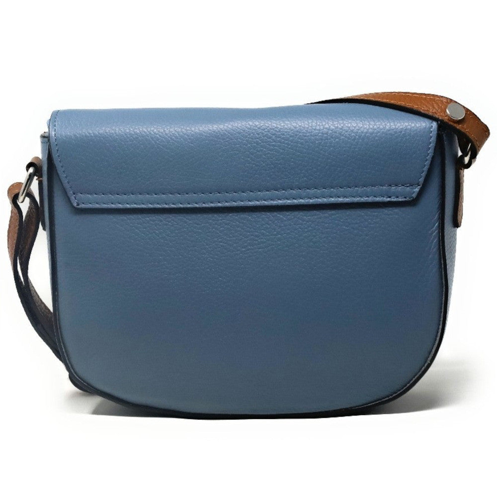 Sac trotteur en cuir grainé INA SCOT Bleu glacier