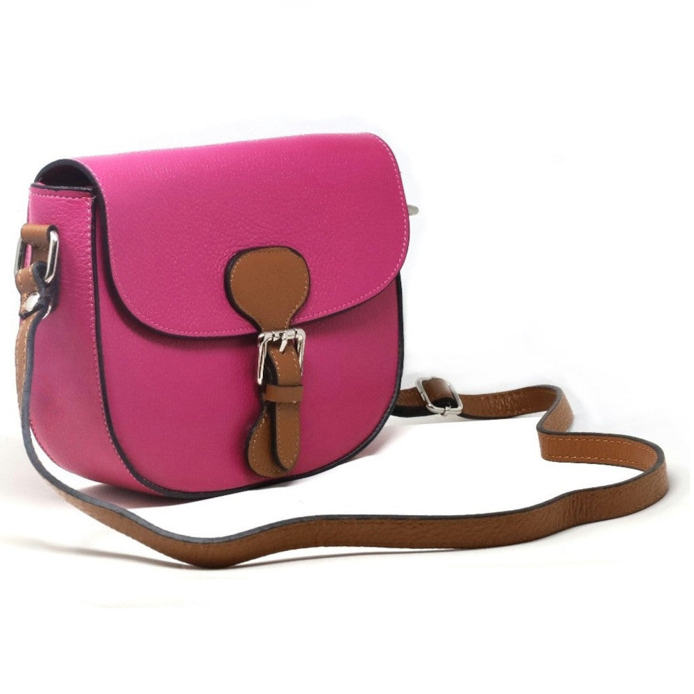 Sac trotteur en cuir grainé INA SCOT Rose fuchsia