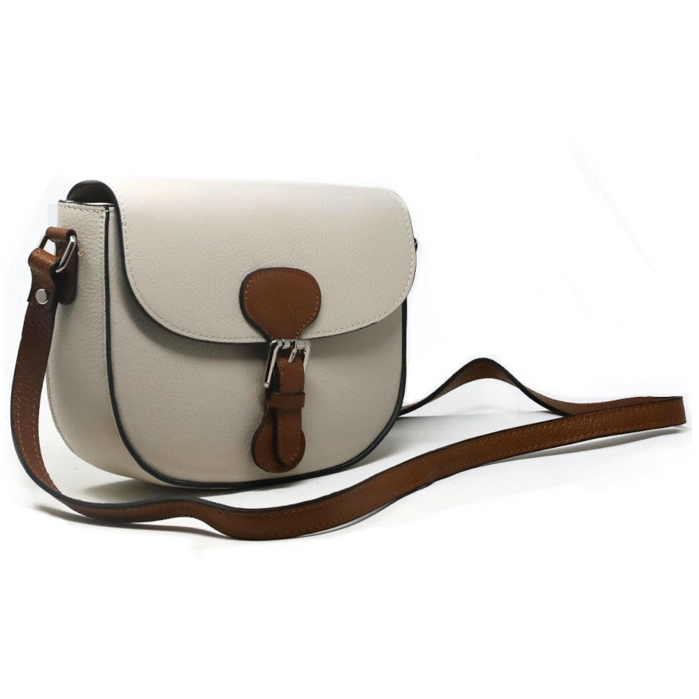 Sac trotteur en cuir grainé INA SCOT Beige crème