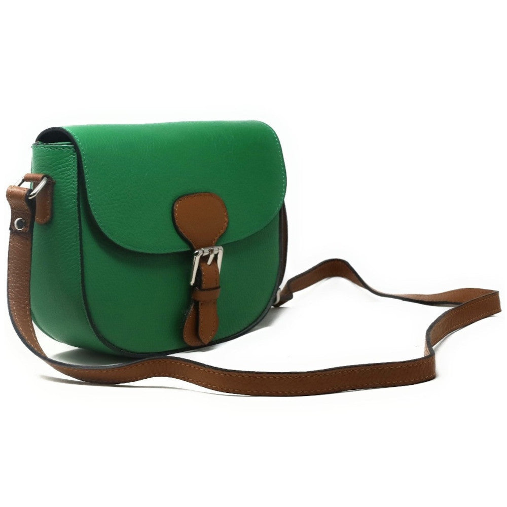 Sac trotteur en cuir grainé INA SCOT Vert anglais