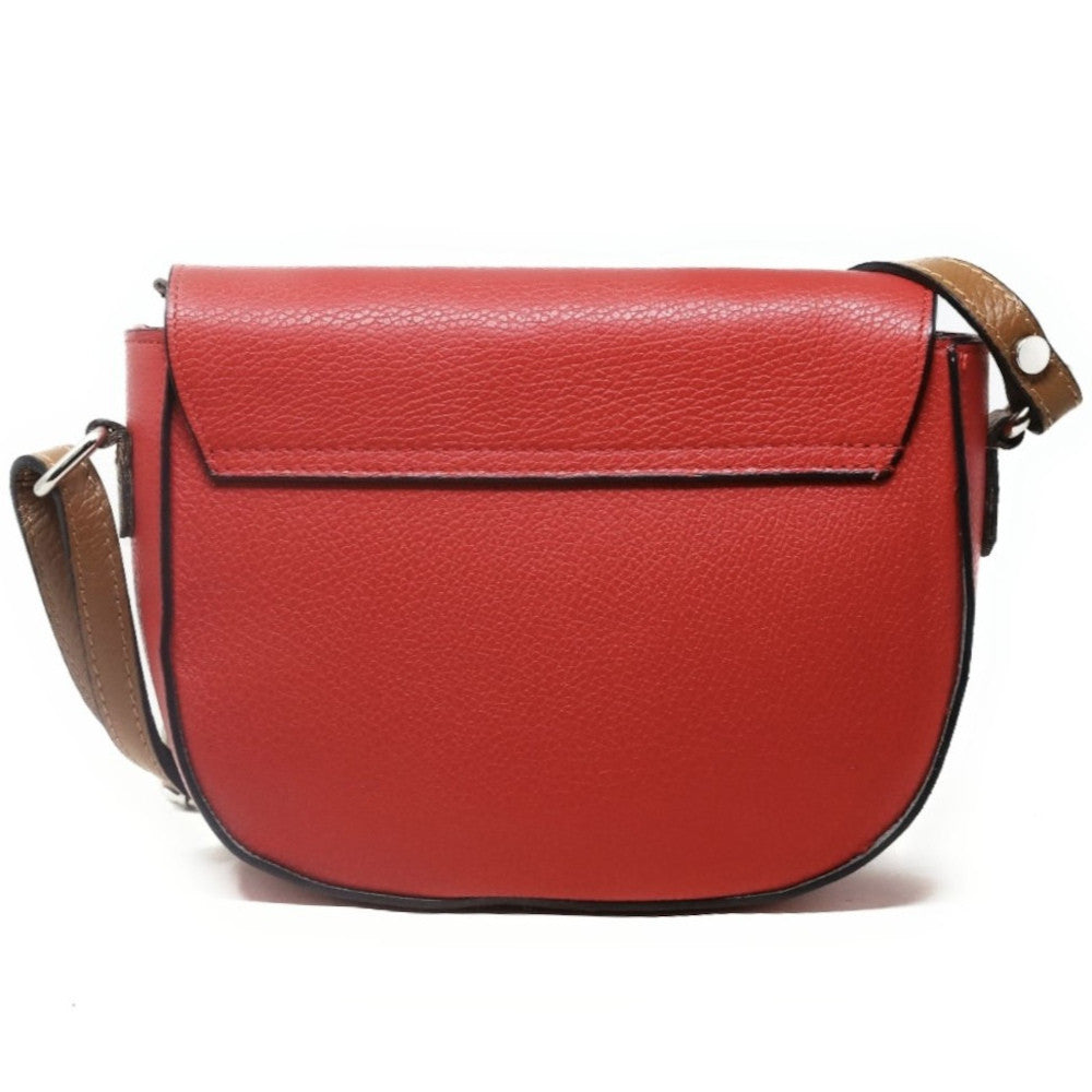 Sac trotteur en cuir grainé INA SCOT Rouge coquelicot
