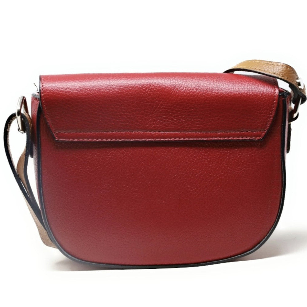 Sac trotteur en cuir grainé INA SCOT Rouge magenta