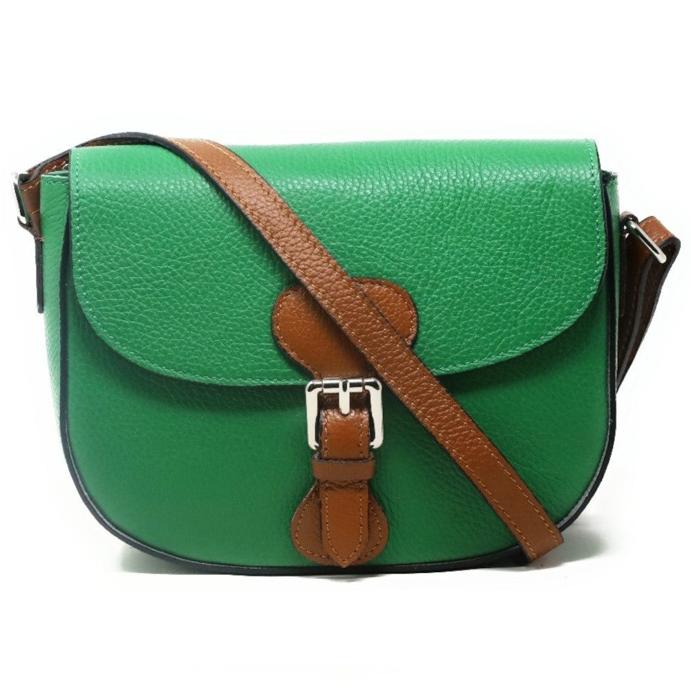 Sac trotteur en cuir grainé INA SCOT Vert anglais