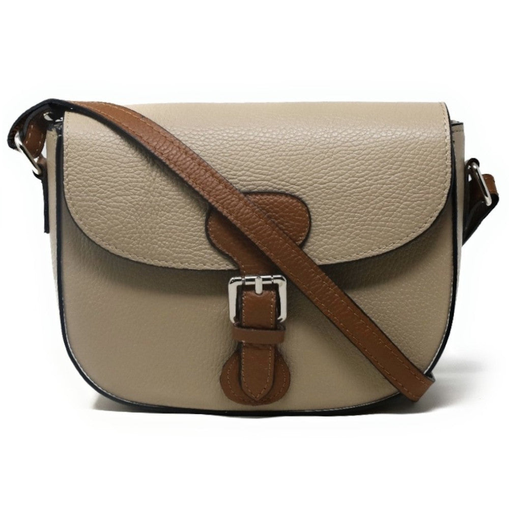 Sac trotteur en cuir grainé INA SCOT Taupe clair