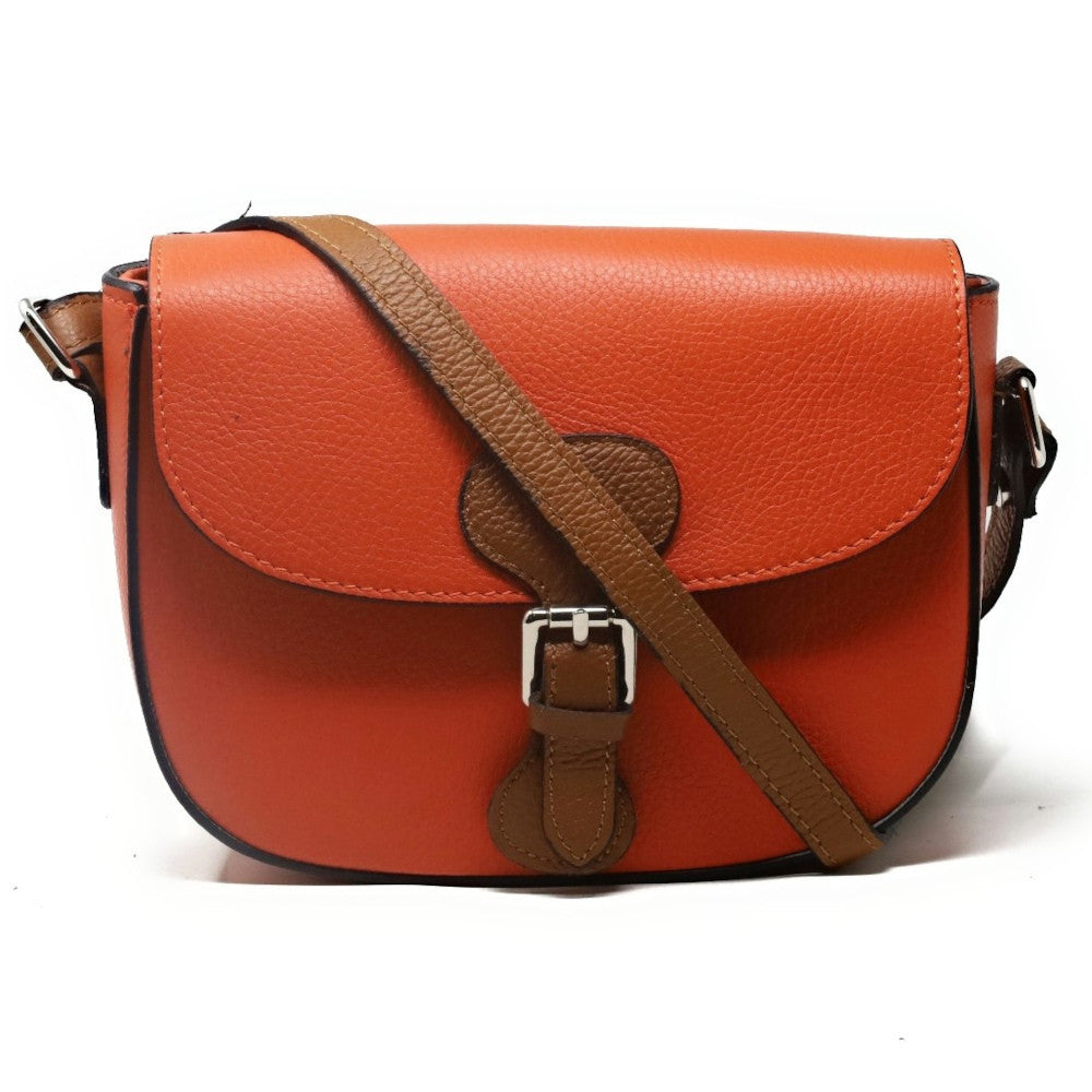 Sac trotteur en cuir grainé INA SCOT Mandarine
