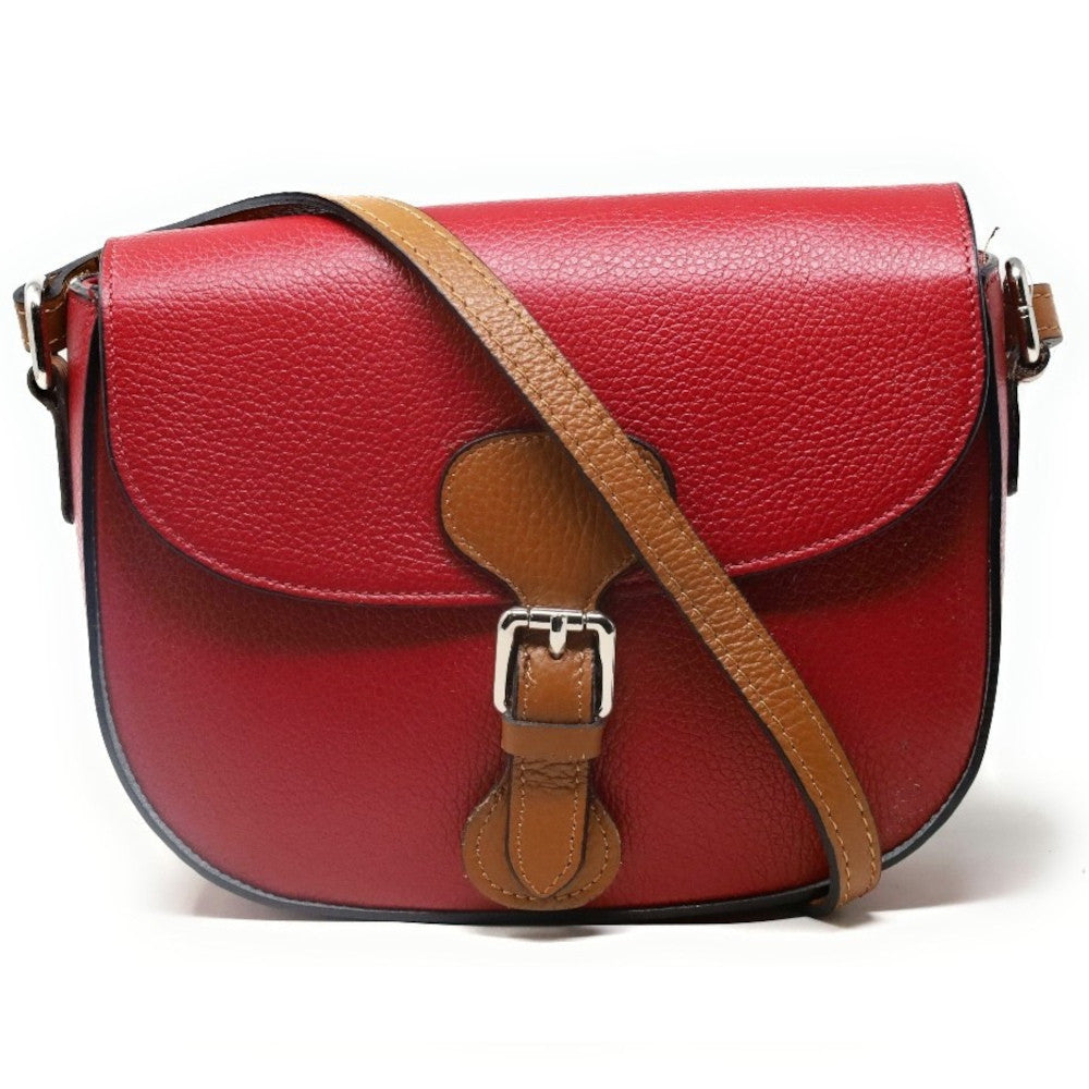 Sac trotteur en cuir grainé INA SCOT Rouge magenta