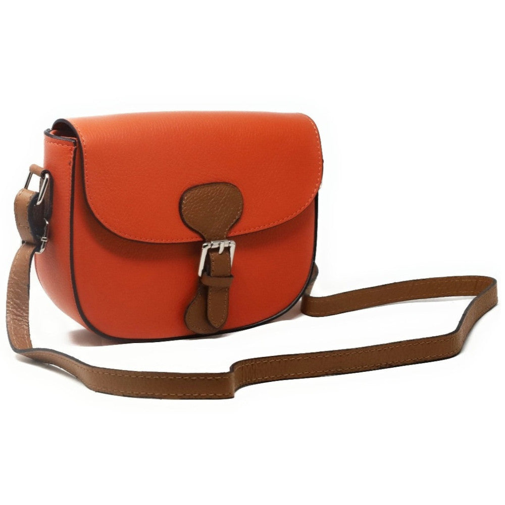 Sac trotteur en cuir grainé INA SCOT Mandarine