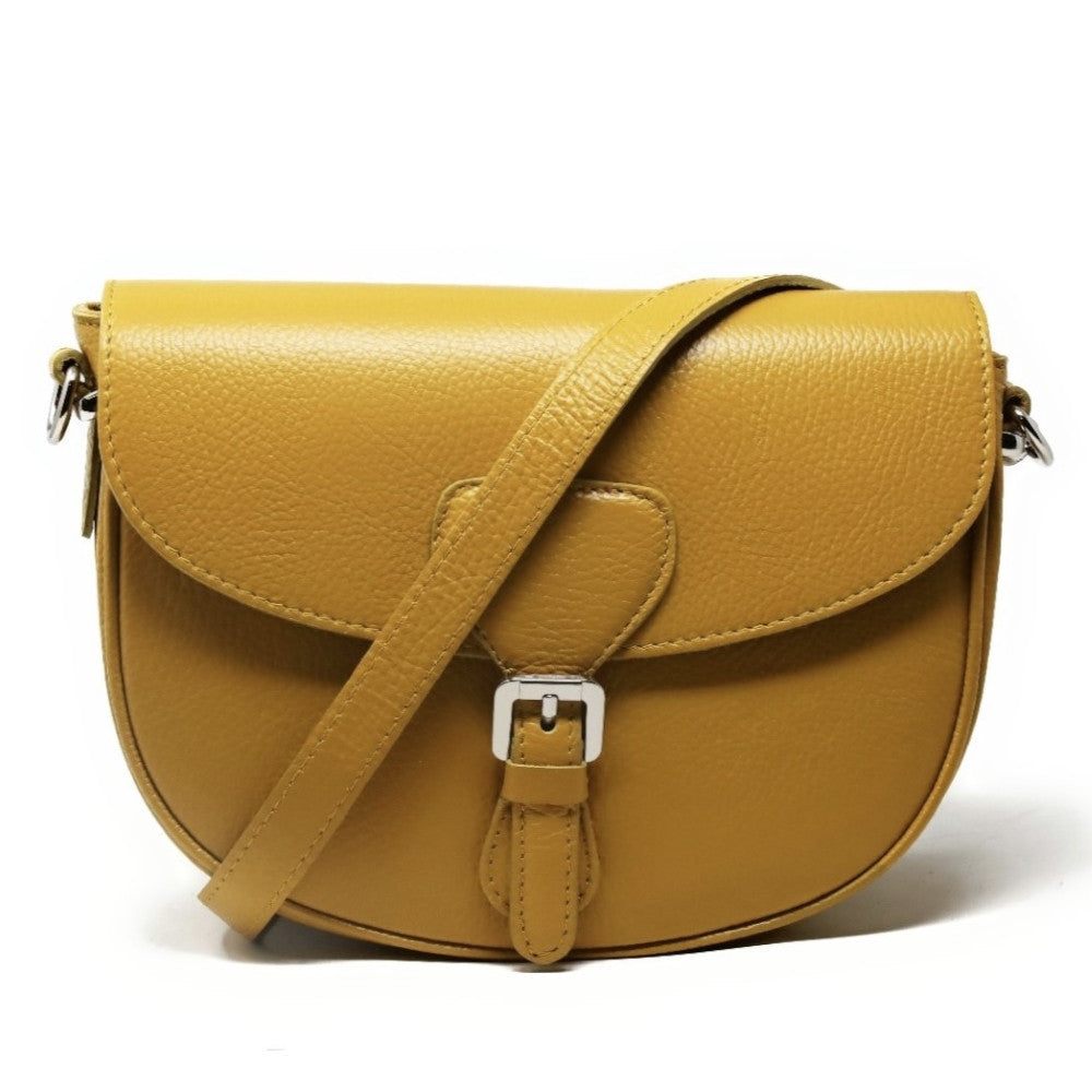 Sac trotteur en cuir grainé MASINA Jaune Moutarde