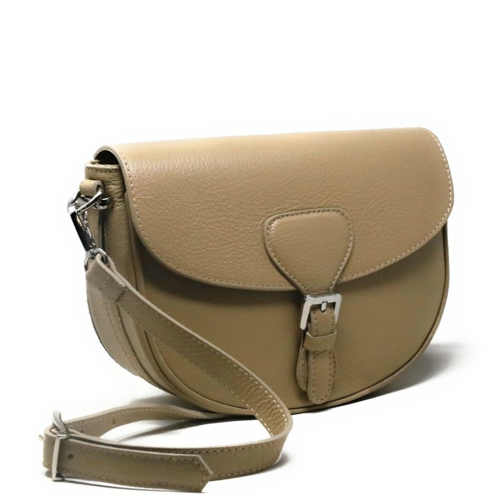 Sac trotteur en cuir grainé MASINA Taupe clair