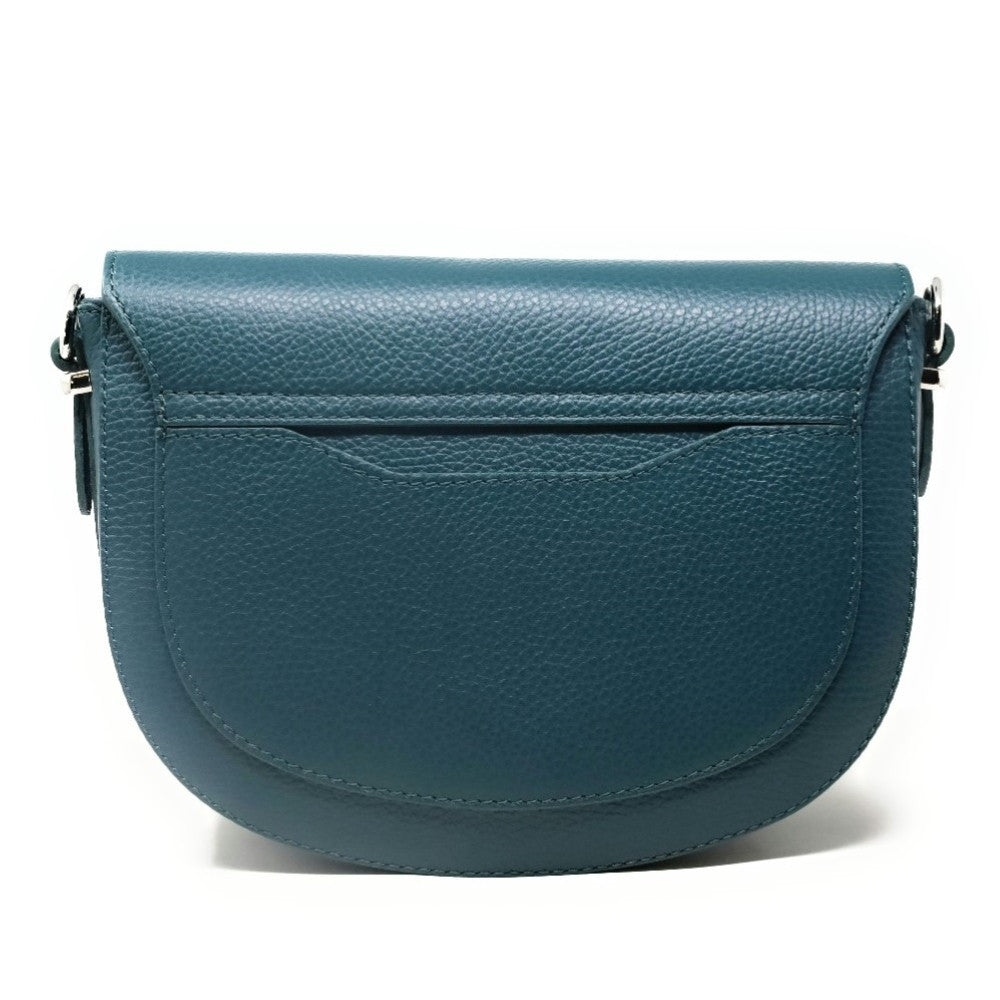 Sac trotteur en cuir grainé MASINA Bleu vert canard