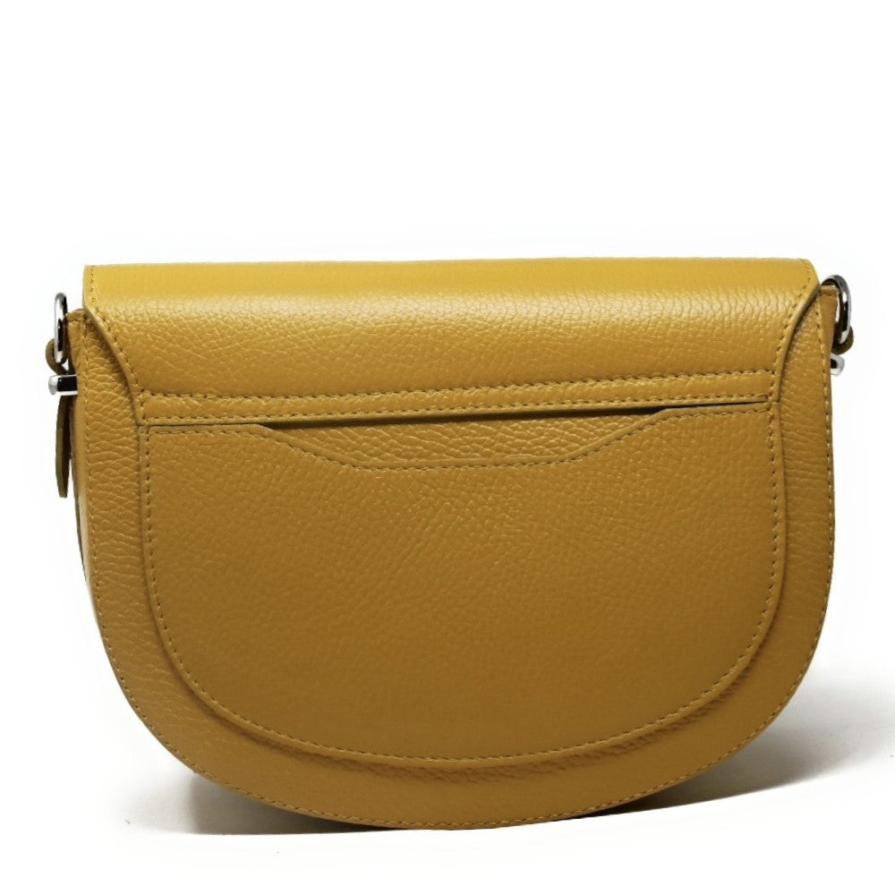 Sac trotteur en cuir grainé MASINA Jaune Moutarde