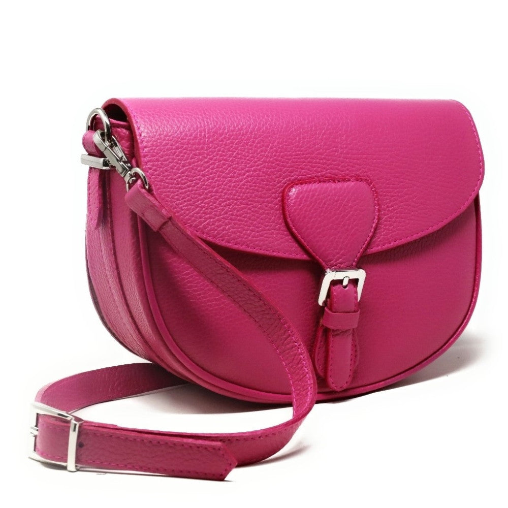 Sac trotteur en cuir grainé MASINA Rose fuchsia