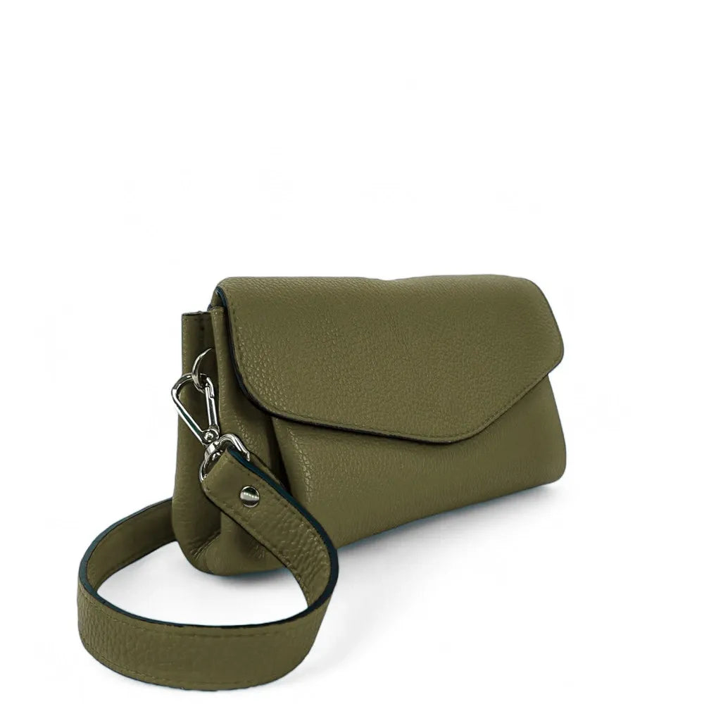 Sac trotteur en cuir grainé ORIGAMI Kaki