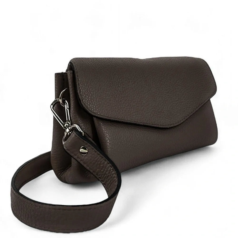 Sac trotteur en cuir grainé ORIGAMI Chocolat