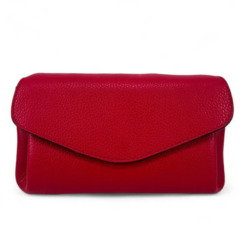 Sac trotteur en cuir grainé ORIGAMI Rouge garance