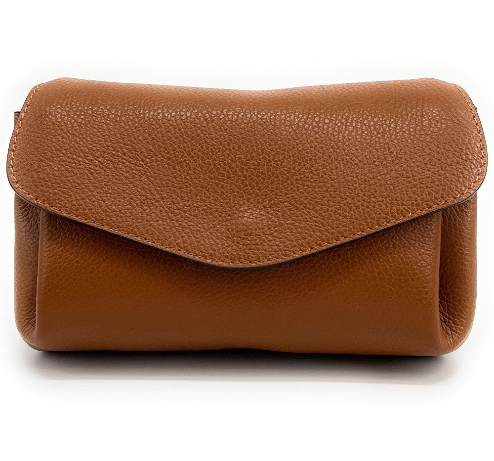 Sac trotteur en cuir grainé ORIGAMI Camel