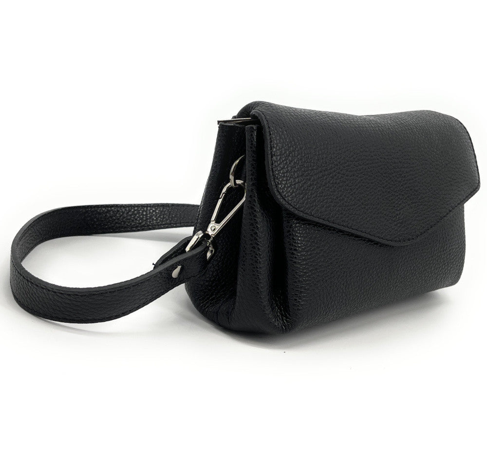 Sac trotteur en cuir grainé ORIGAMI Noir