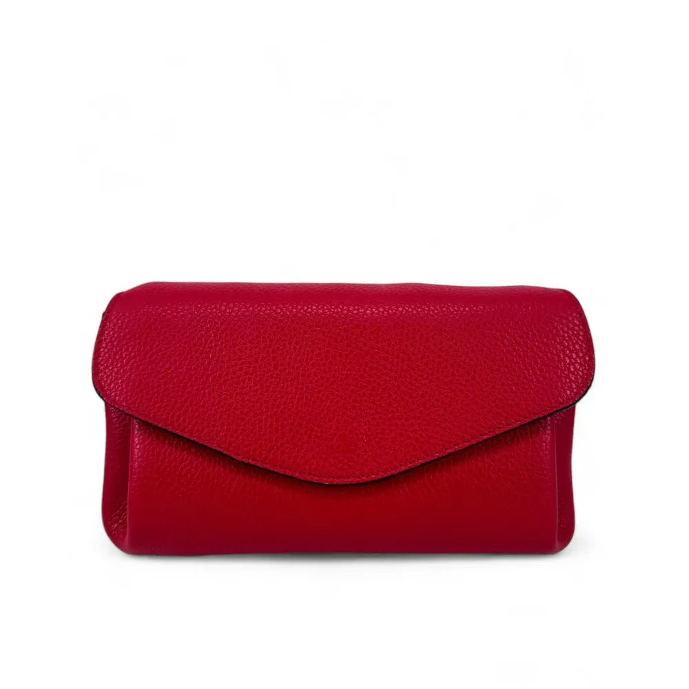 Sac trotteur en cuir grainé ORIGAMI Rouge garance