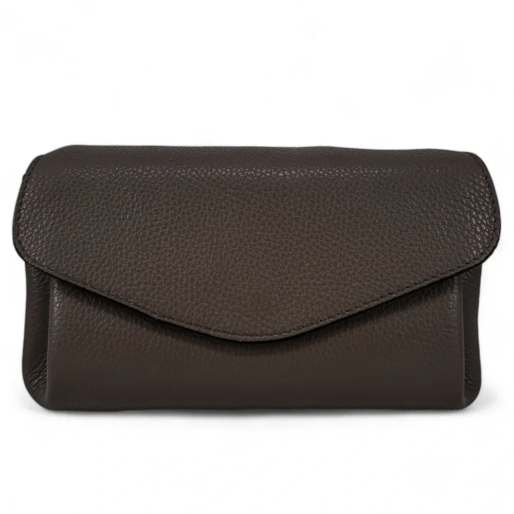 Sac trotteur en cuir grainé ORIGAMI Chocolat
