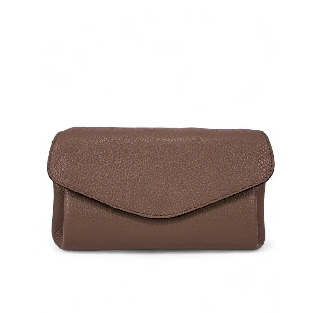 Sac trotteur en cuir grainé ORIGAMI Taupe foncé