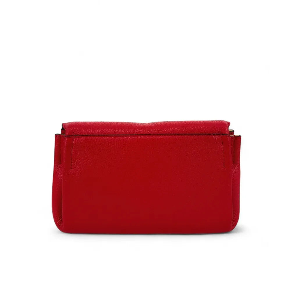 Sac trotteur en cuir grainé ORIGAMI Rouge garance