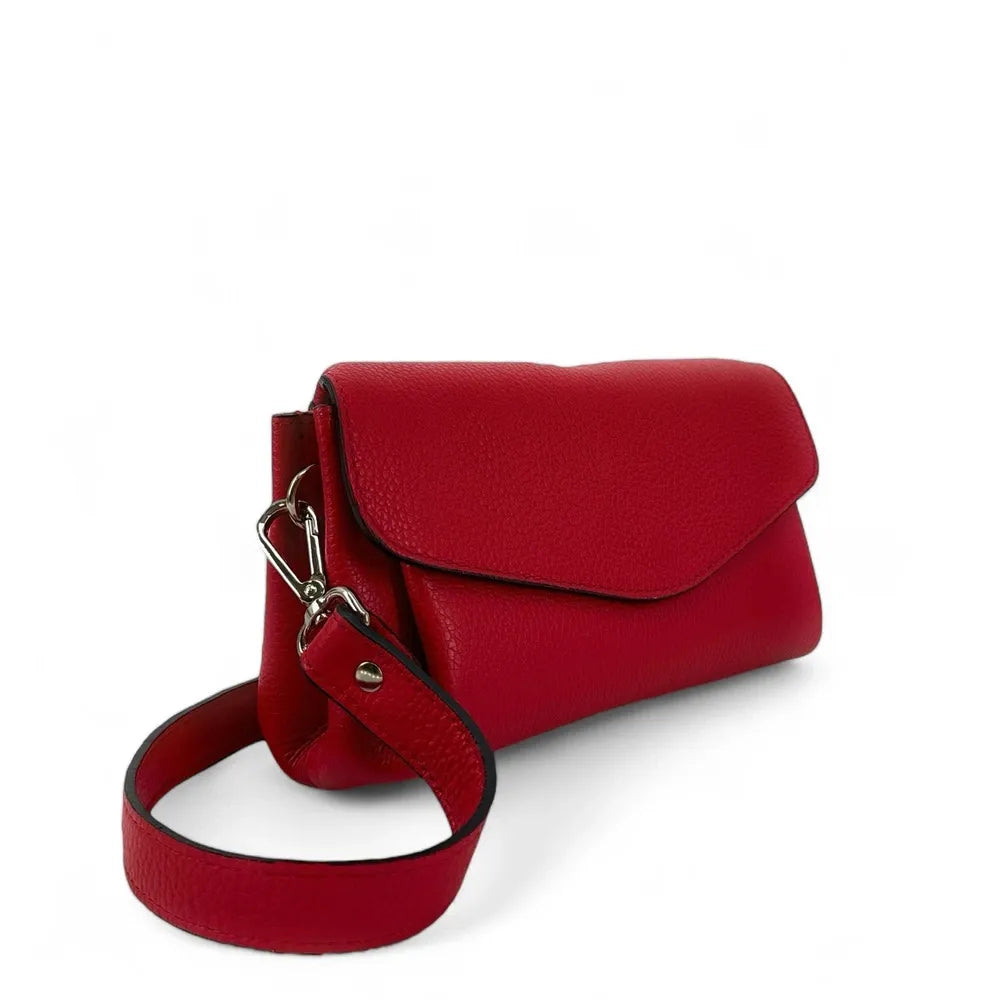 Sac trotteur en cuir grainé ORIGAMI Rouge garance