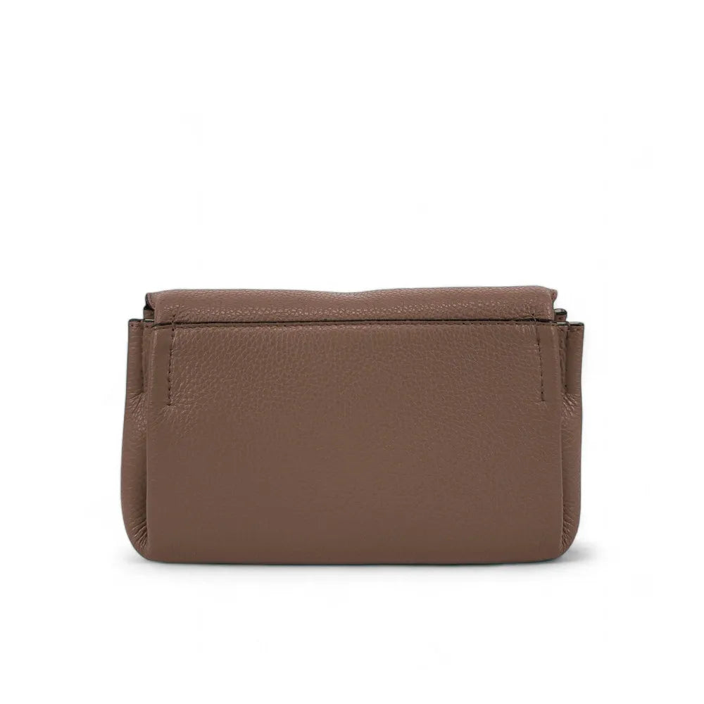 Sac trotteur en cuir grainé ORIGAMI Taupe foncé