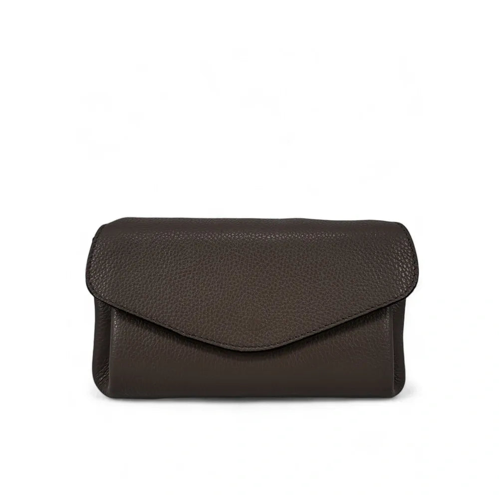 Sac trotteur en cuir grainé ORIGAMI Chocolat