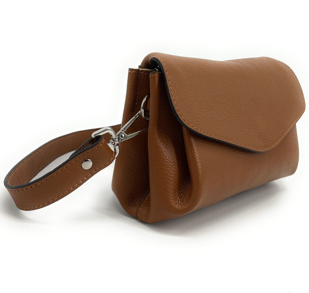 Sac trotteur en cuir grainé ORIGAMI Camel