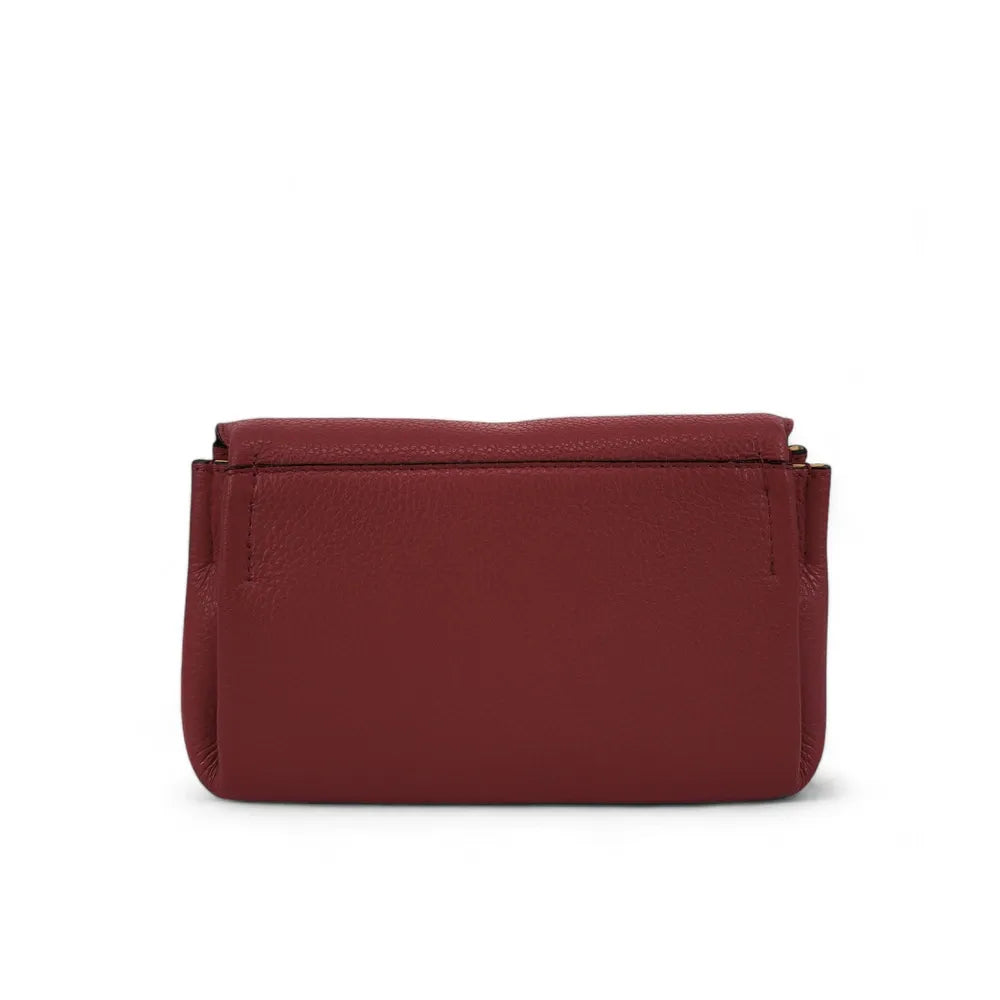 Sac trotteur en cuir grainé ORIGAMI Rouge bordeaux