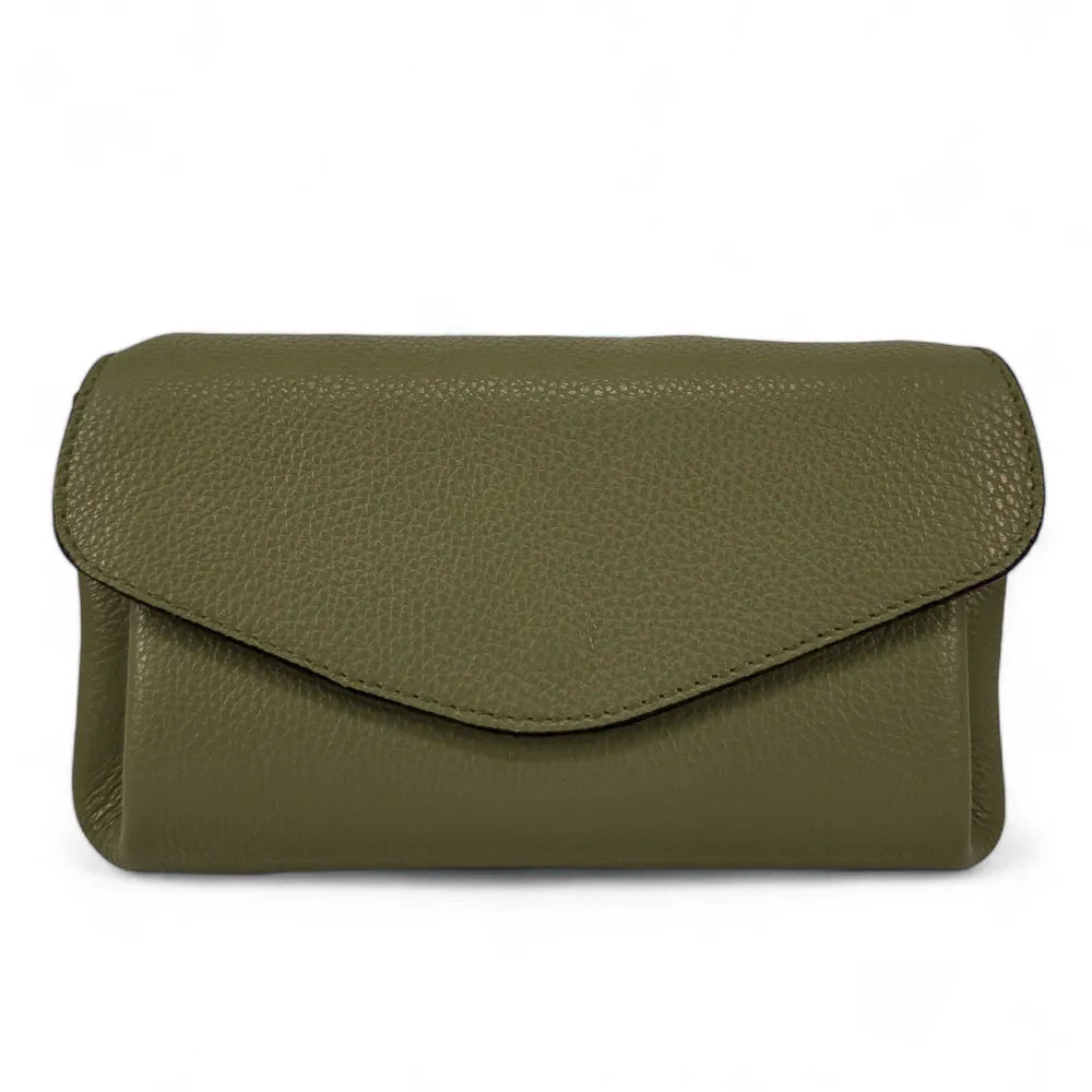 Sac trotteur en cuir grainé ORIGAMI Kaki