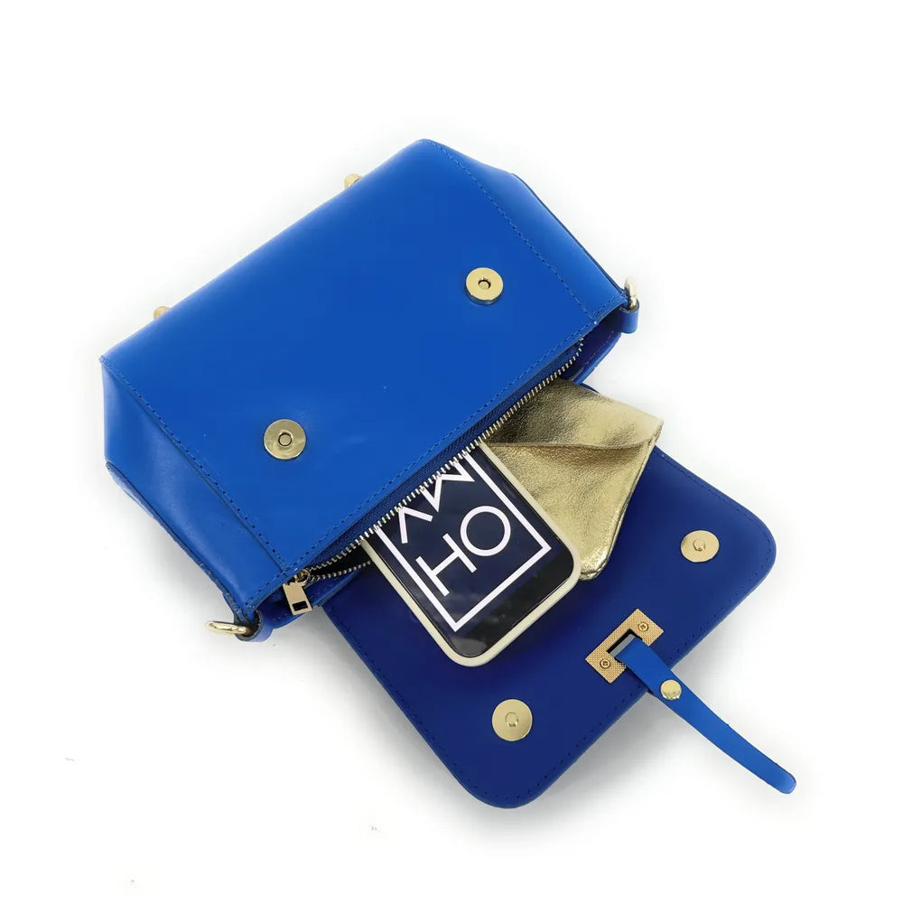 Sac trotteur en cuir lisse PRIM Bleu roi