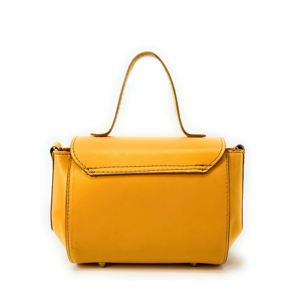 Sac trotteur en cuir lisse PRIM Jaune tournesol
