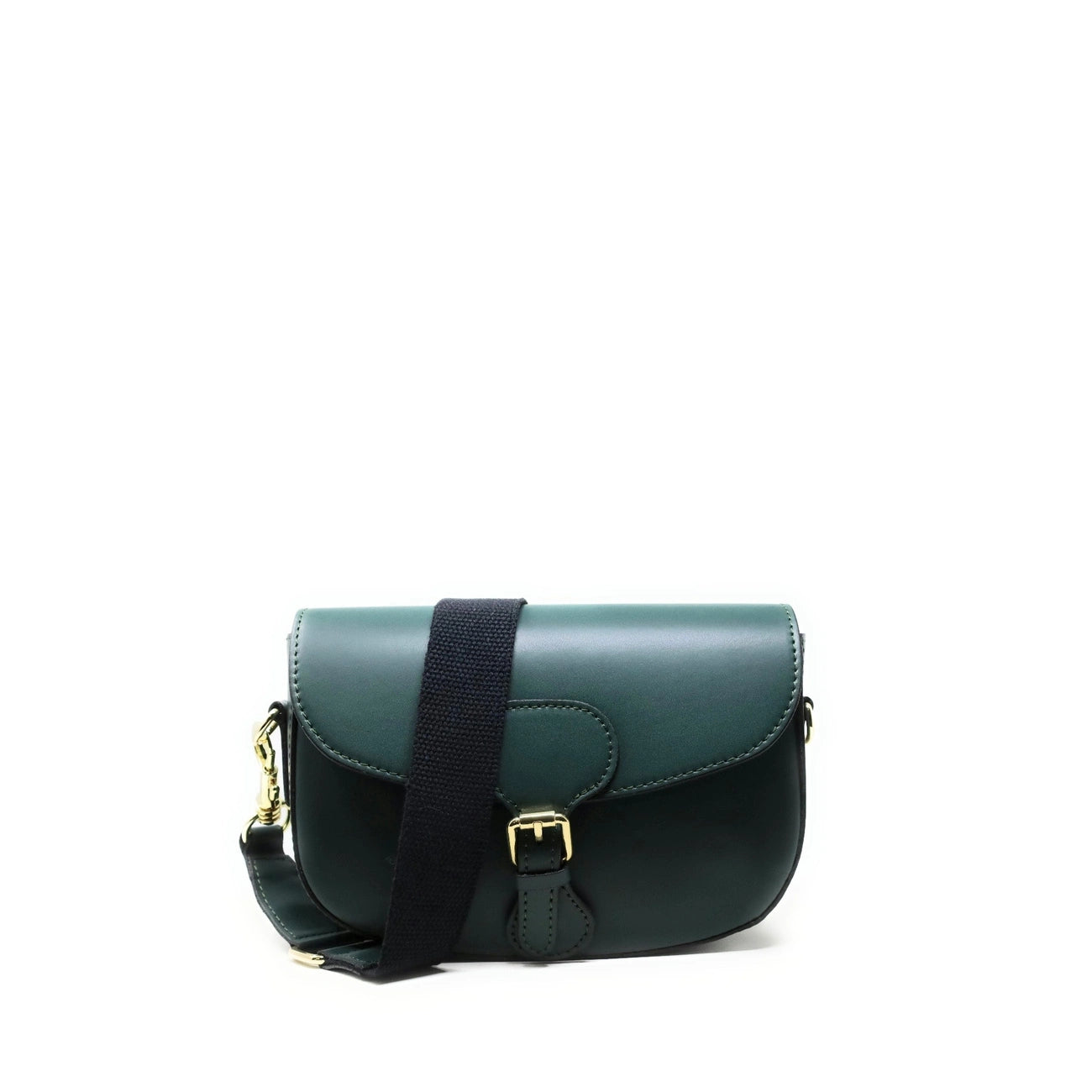 Smooth leather strap bag MADDY Forest green