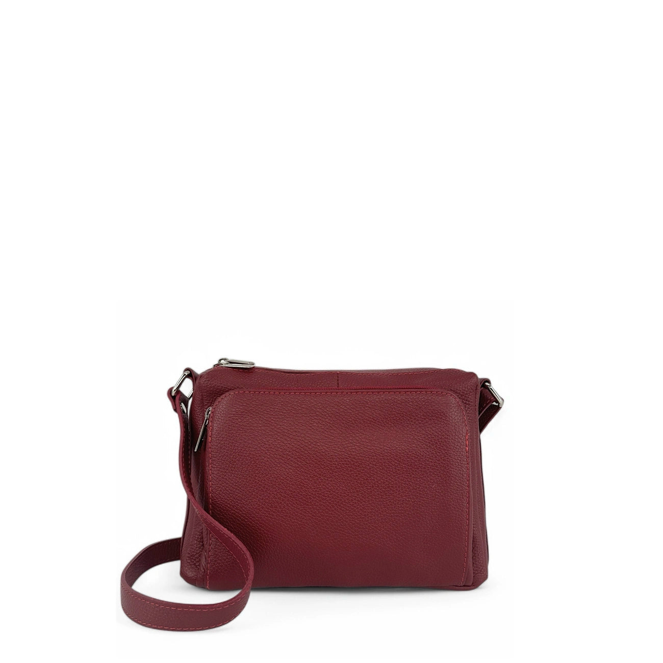 Sacca con cinturino in cuoio MANHATTAN Bordeaux rosso