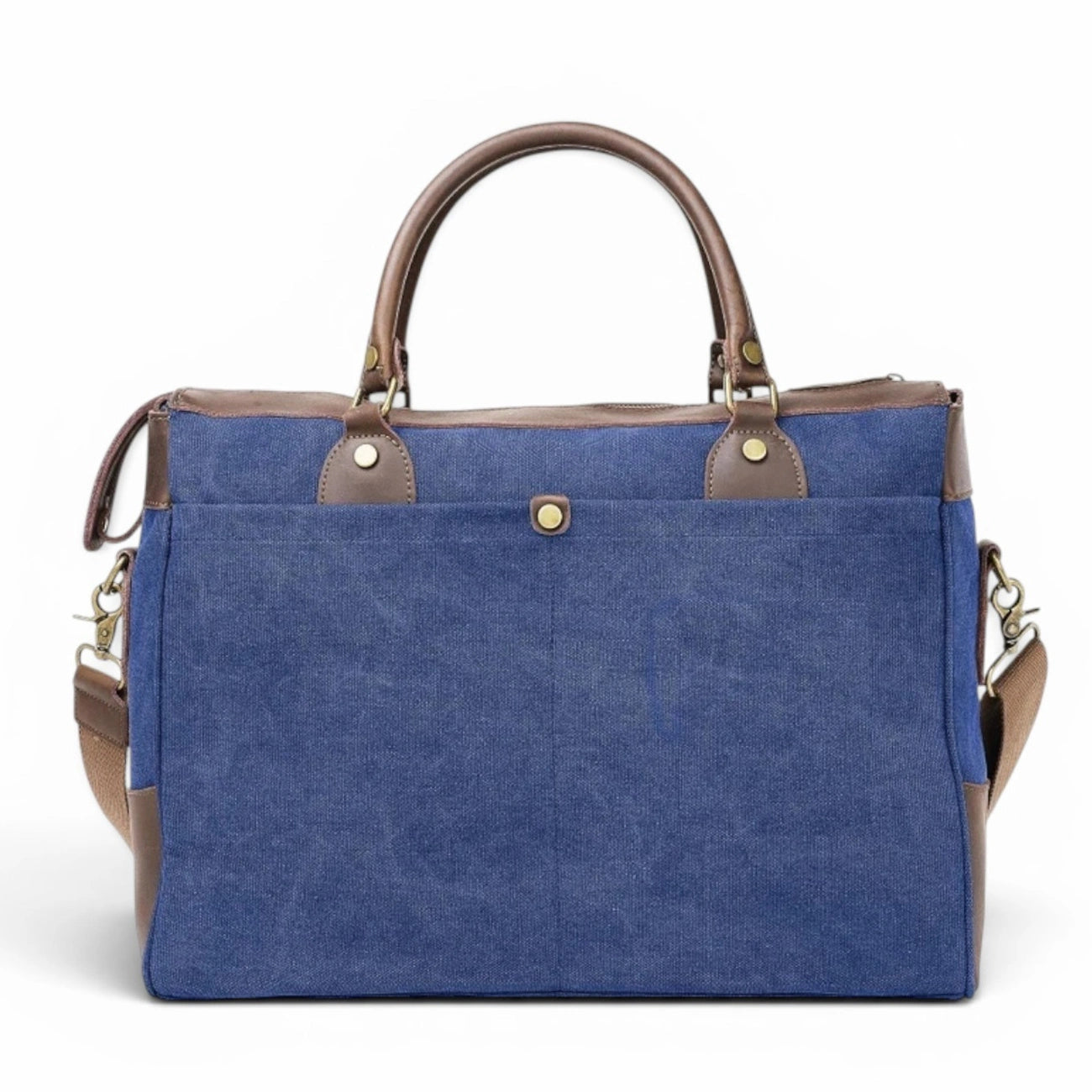 Sac week-end et voyage en cuir et toile AUSTERLITZ Bleu denim