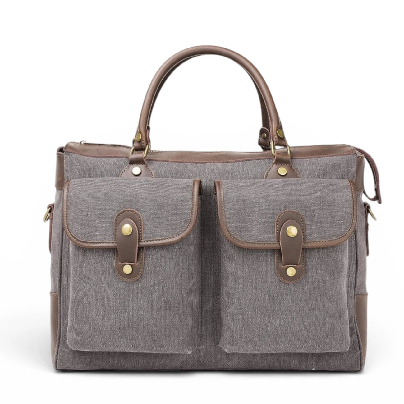 Sac week-end et voyage en cuir et toile AUSTERLITZ Gris taupé