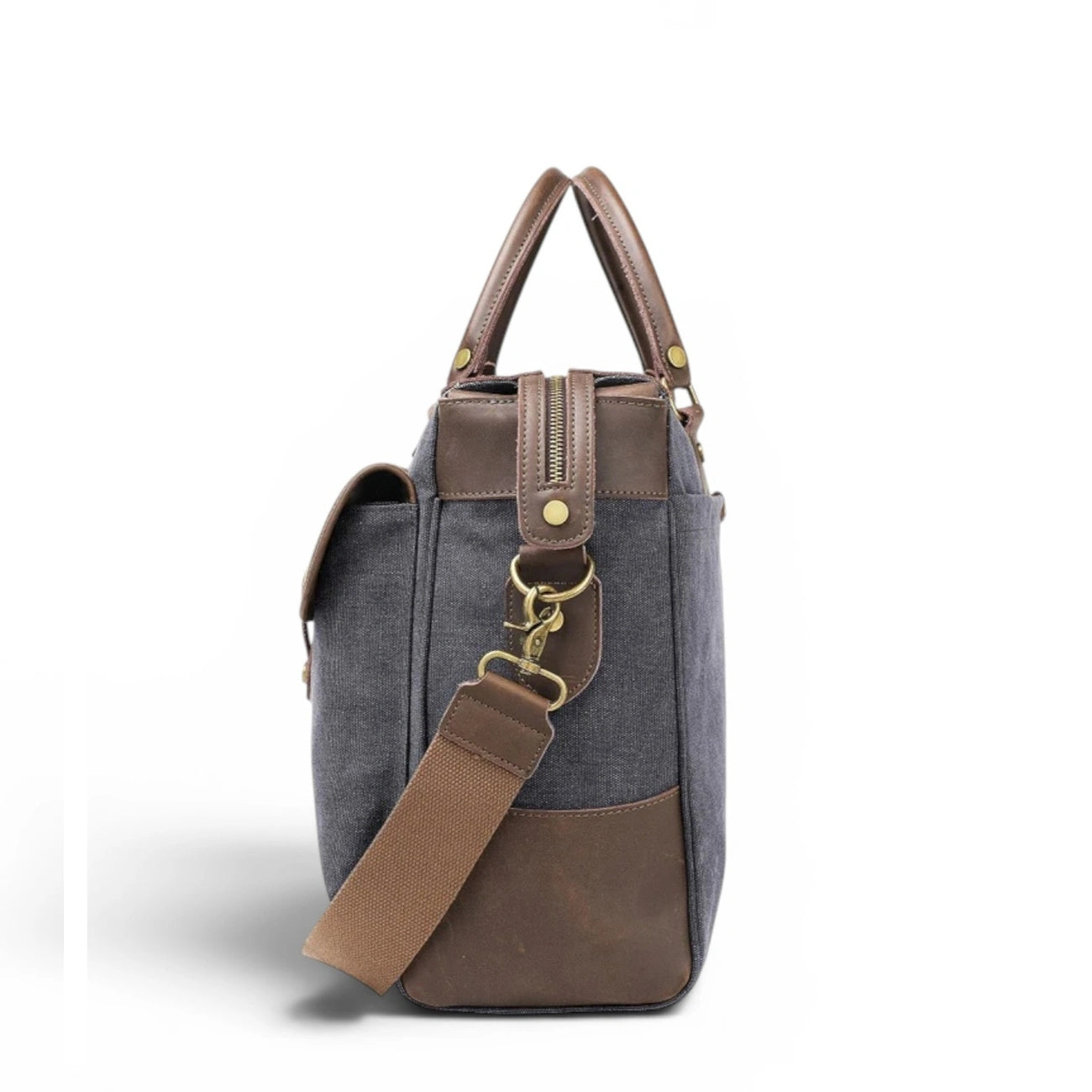 Sac week-end et voyage en cuir et toile AUSTERLITZ Noir