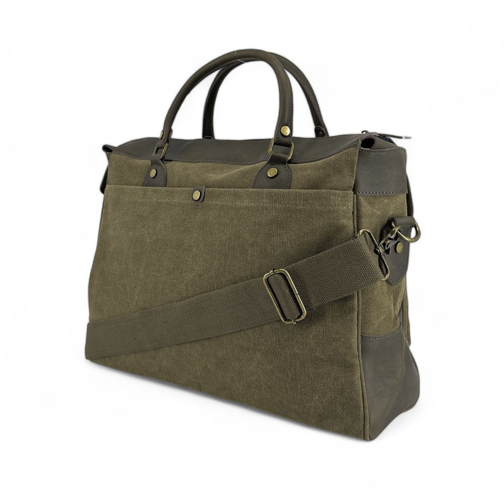 Sac week-end et voyage en cuir et toile ZANZIBAR Kaki