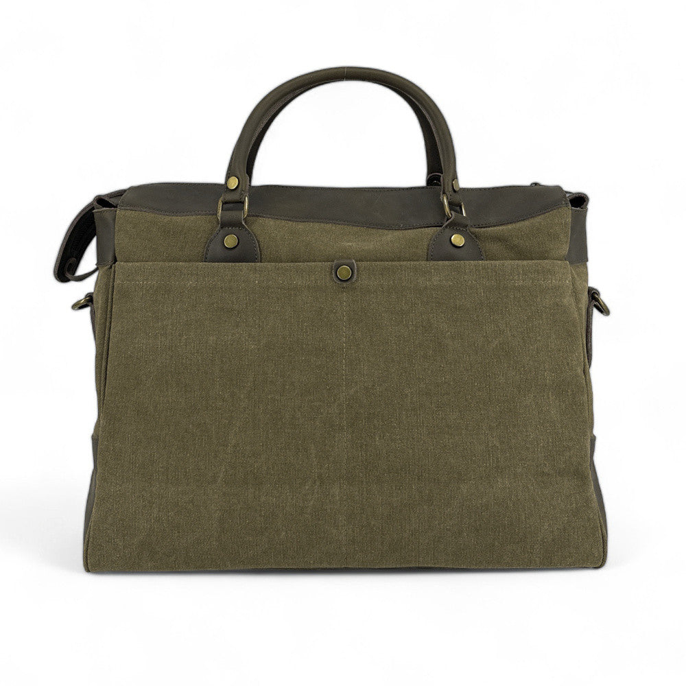 Sac week-end et voyage en cuir et toile ZANZIBAR Kaki