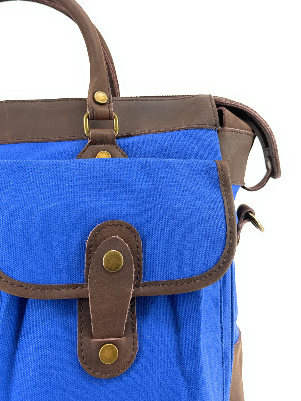 Sac week-end et voyage en cuir et toile ZANZIBAR Bleu roi