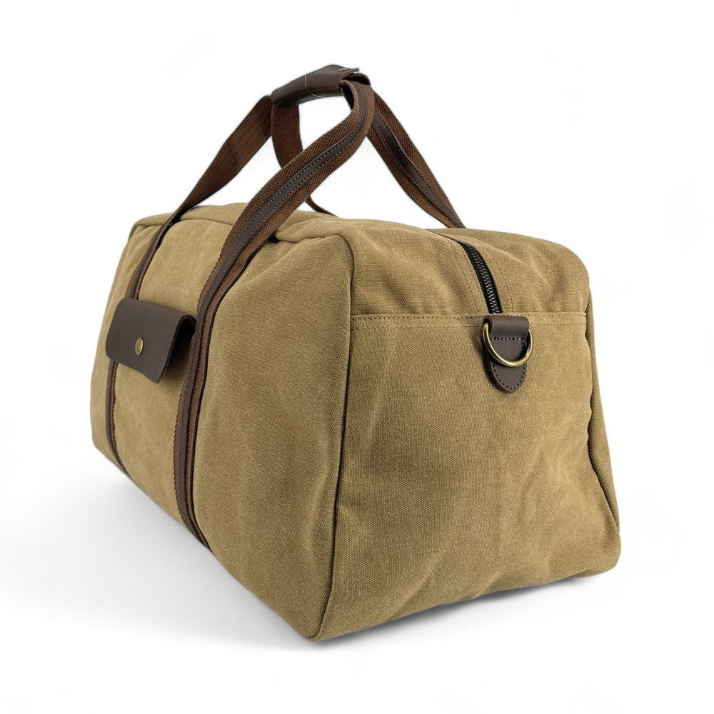 Sac week-end en toile et cuir PALAWAN Kaki clair