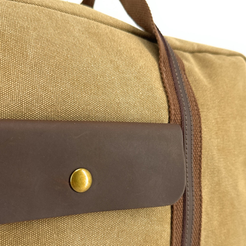 Sac week-end en toile et cuir PALAWAN Kaki clair