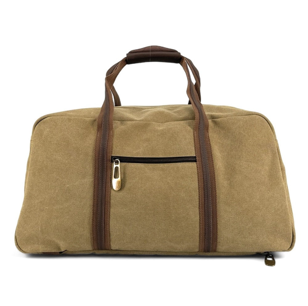 Sac week-end en toile et cuir PALAWAN Kaki clair