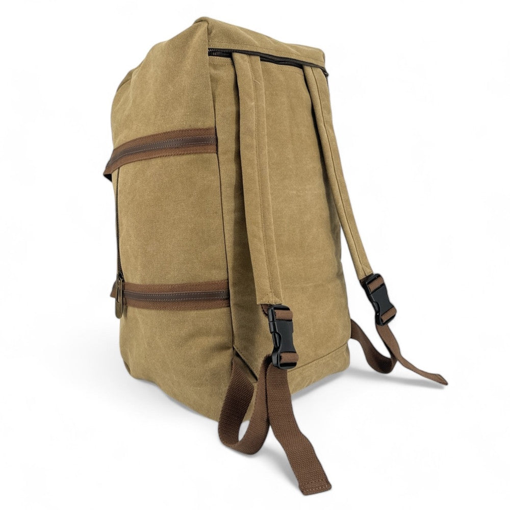 Sac week-end en toile et cuir PALAWAN Kaki clair