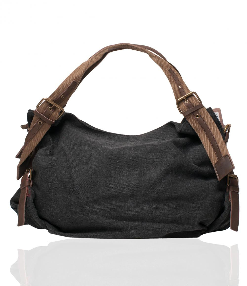 Sac week-end en toile et cuir PUKA PUKA Noir