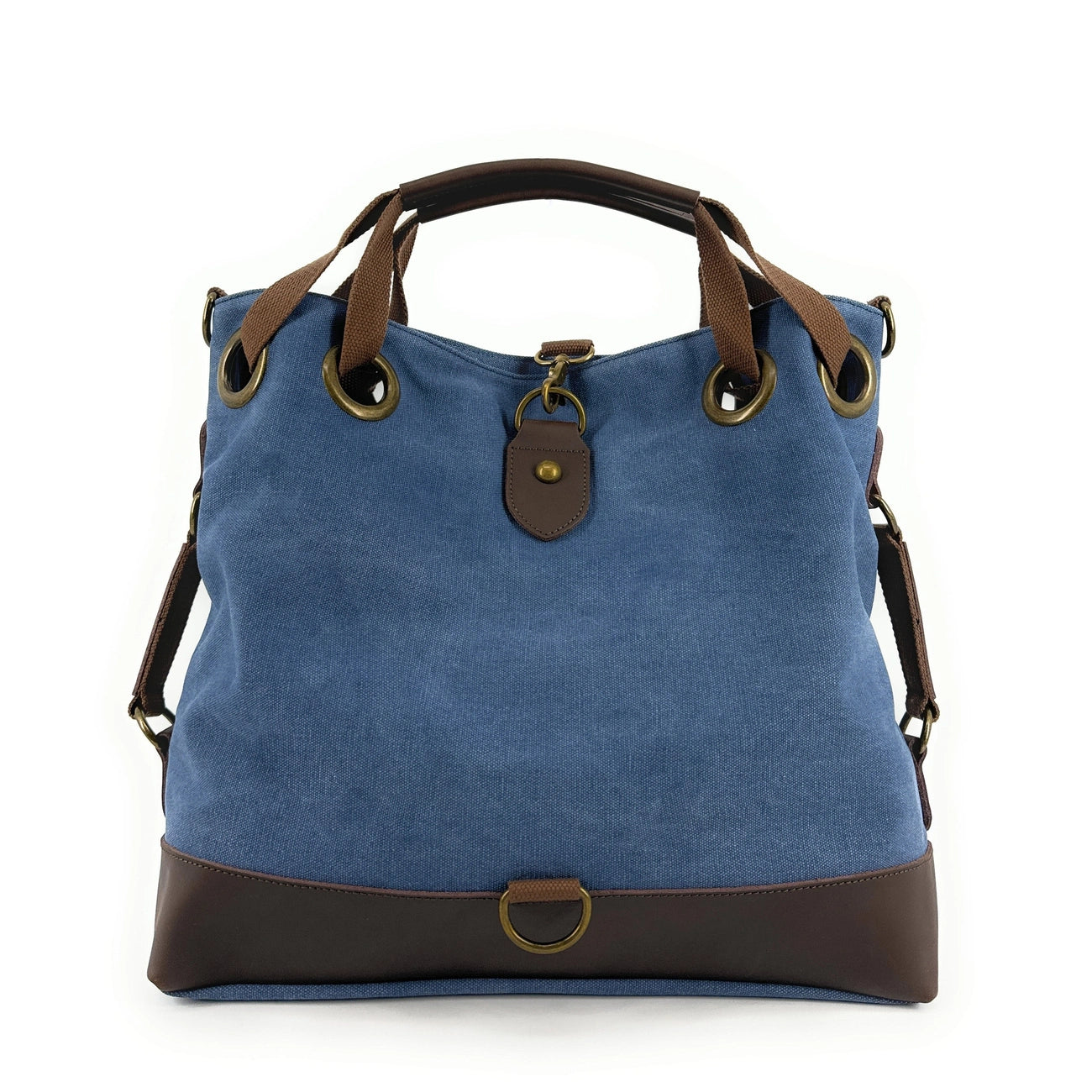 Sac week-end convertible en toile et cuir MONTPARNASSE Bleu denim